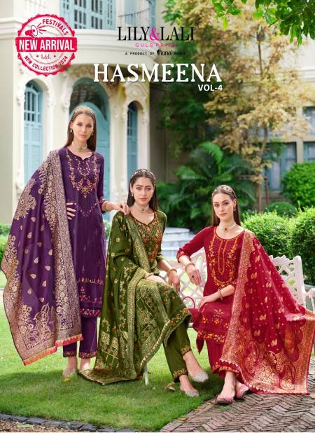 Hasmeena Vol 4 By Lily And Lali Viscose Embroidery Kurti With Bottom Dupatta Orders in India
